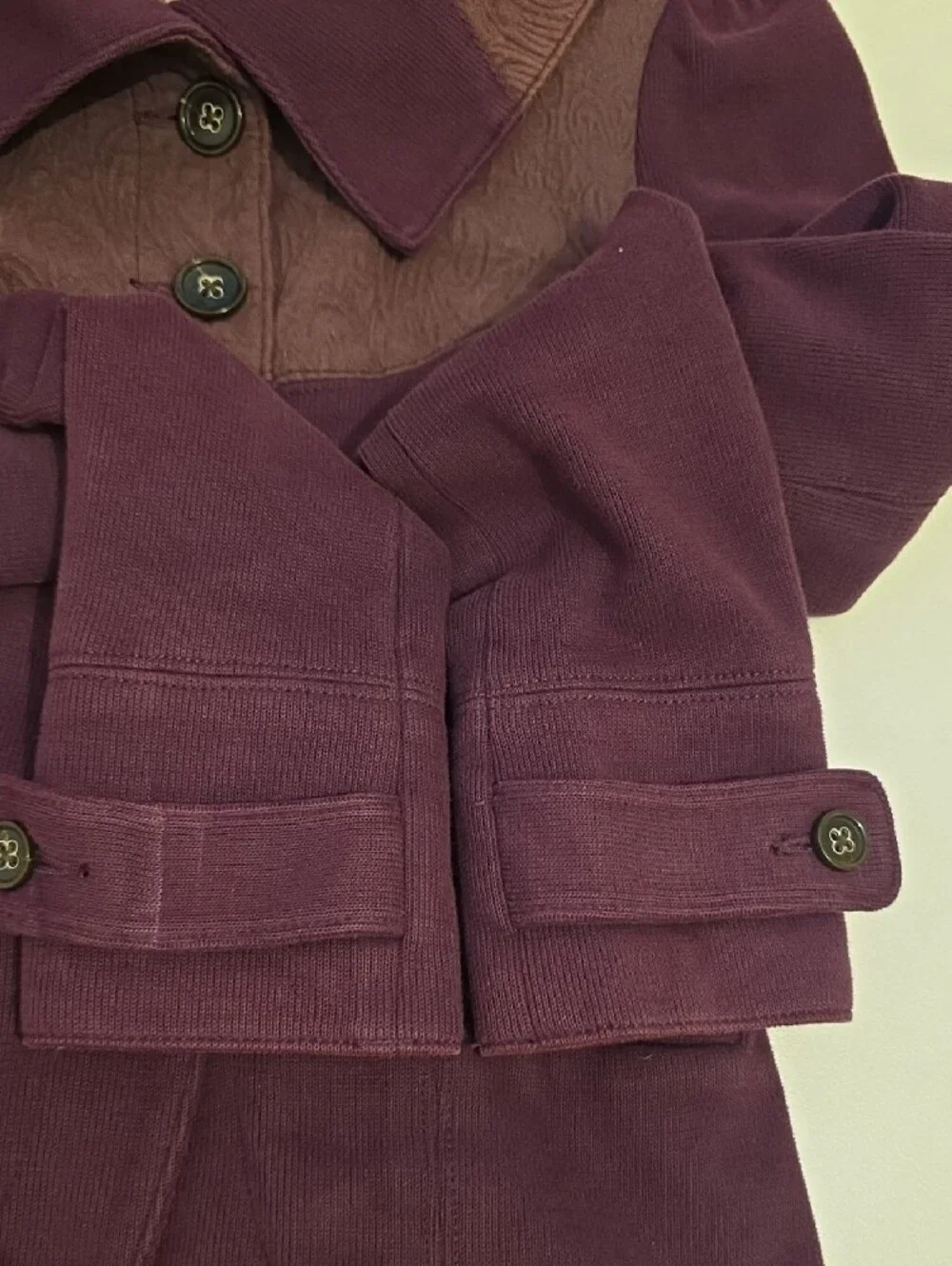 Free People Plum Purple Button Front Blazer Jacket Floral Lining